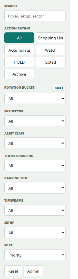 Research controls in a compact layout